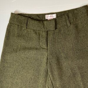 Vintage Y2K Xhilaration Academia Green Tweed Low Rise Crop Pant Preppy Sz 7